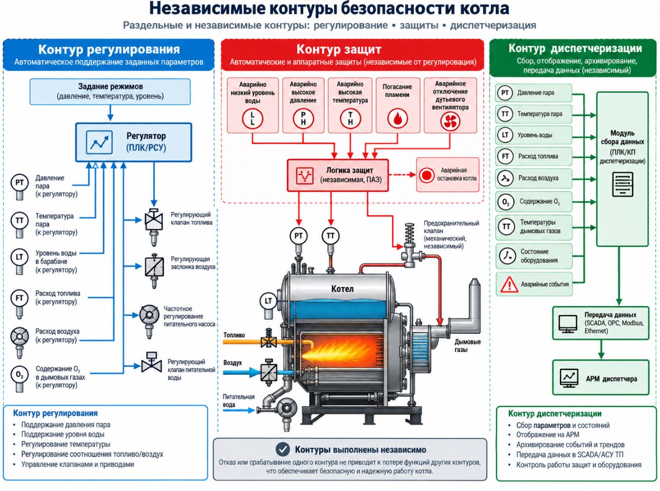 Инфографика контуров безопасности котельной