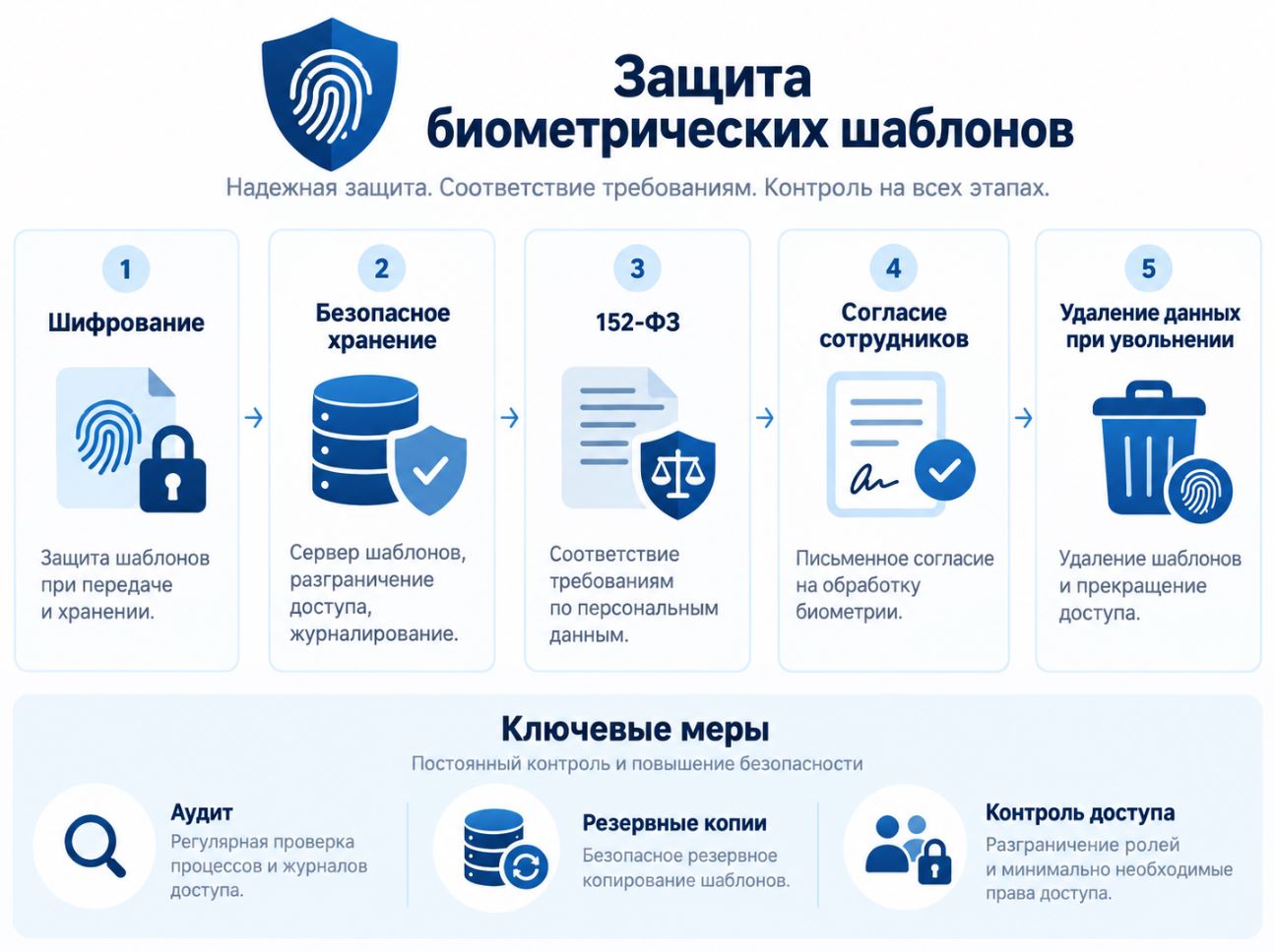 Инфографика защиты персональных данных в биометрии
